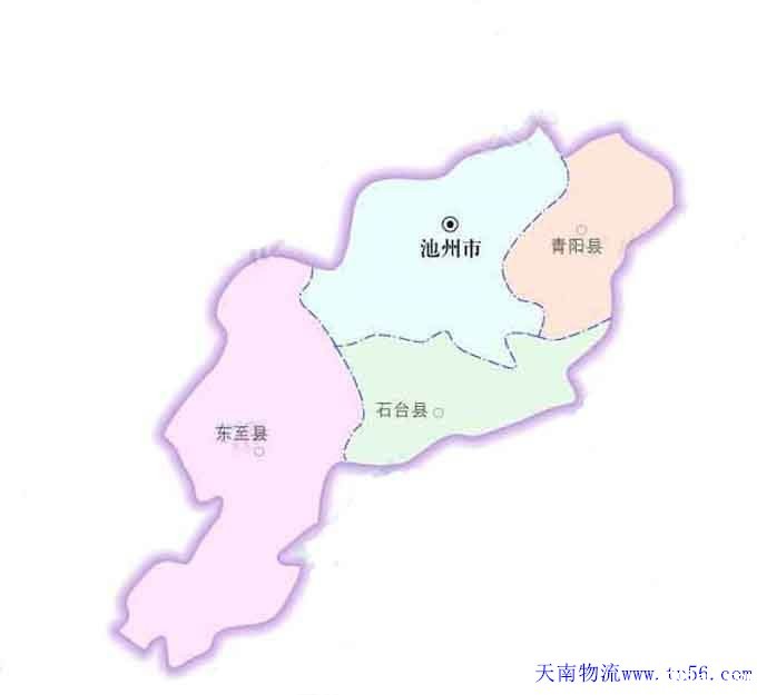 东莞到池州市物流地图