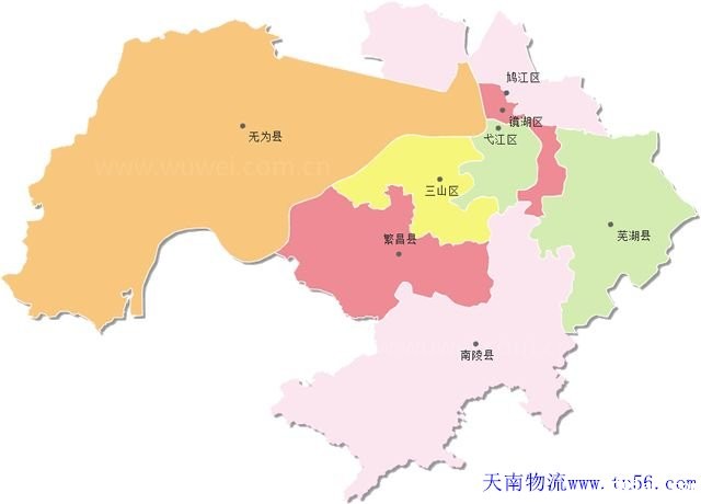 东莞到芜湖市物流地图