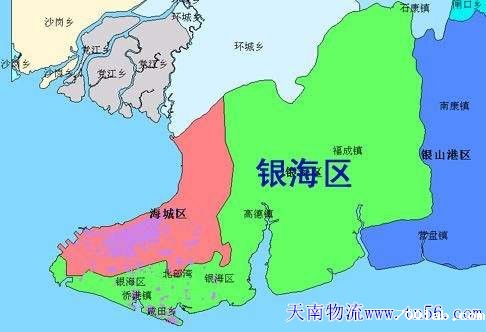 东莞到北海市物流地图